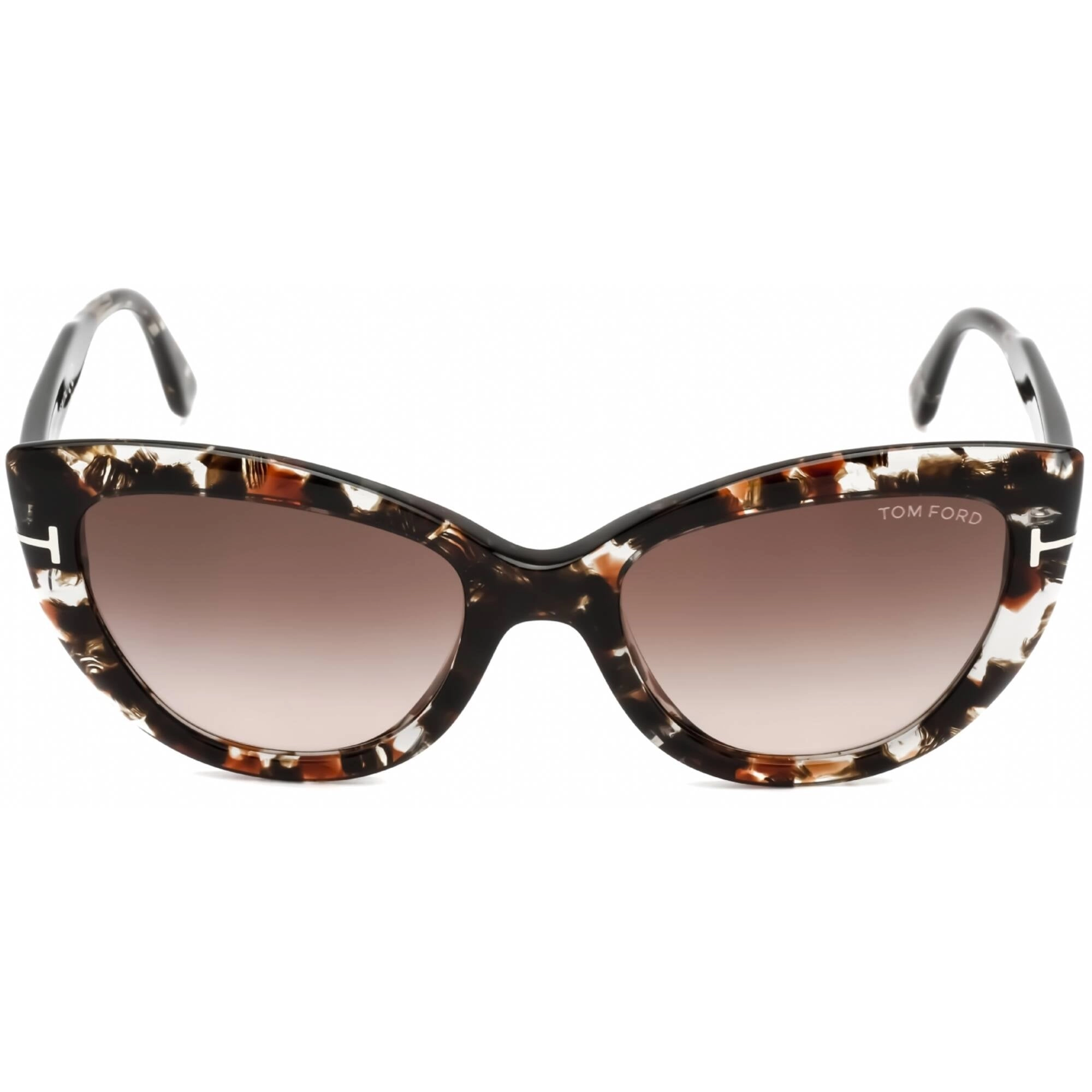 Tom Ford Women's Sunglasses - Shiny Black Plastic Cat Eye Shape Frame | FT0762 55F