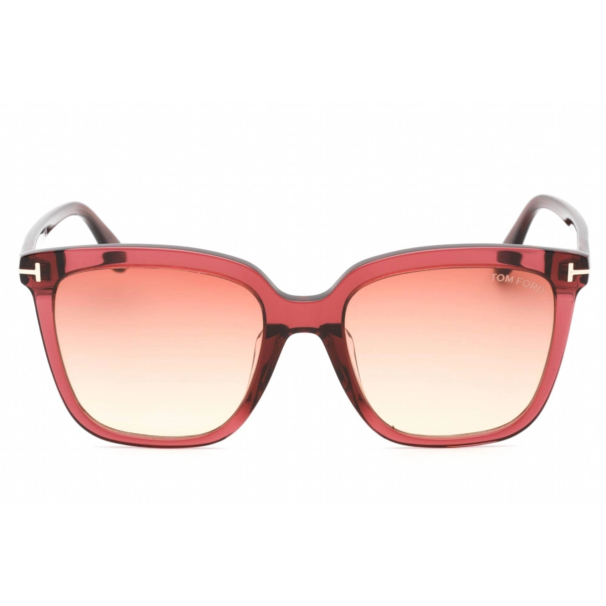 Tom Ford Women's Sunglasses - Shiny Bordeaux Full Rim Rectangular Frame | FT0958-D 69T