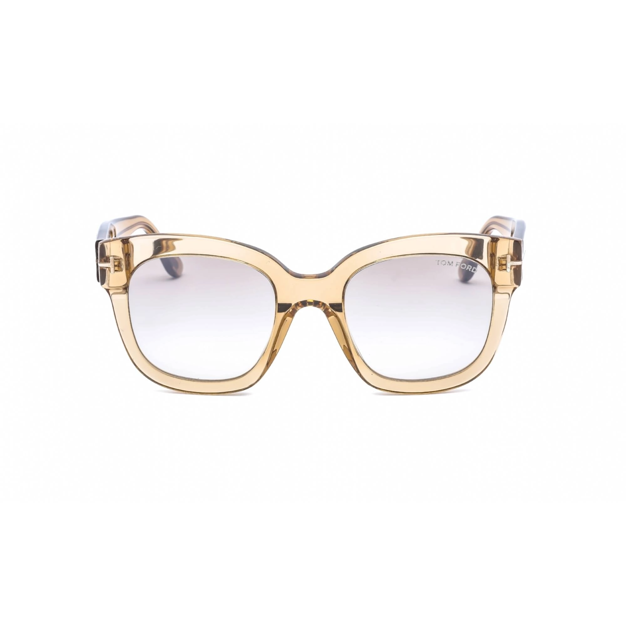 Tom Ford Women's Sunglasses - Shiny Light Brown Plastic Cat Eye Frame | FT0613 45F