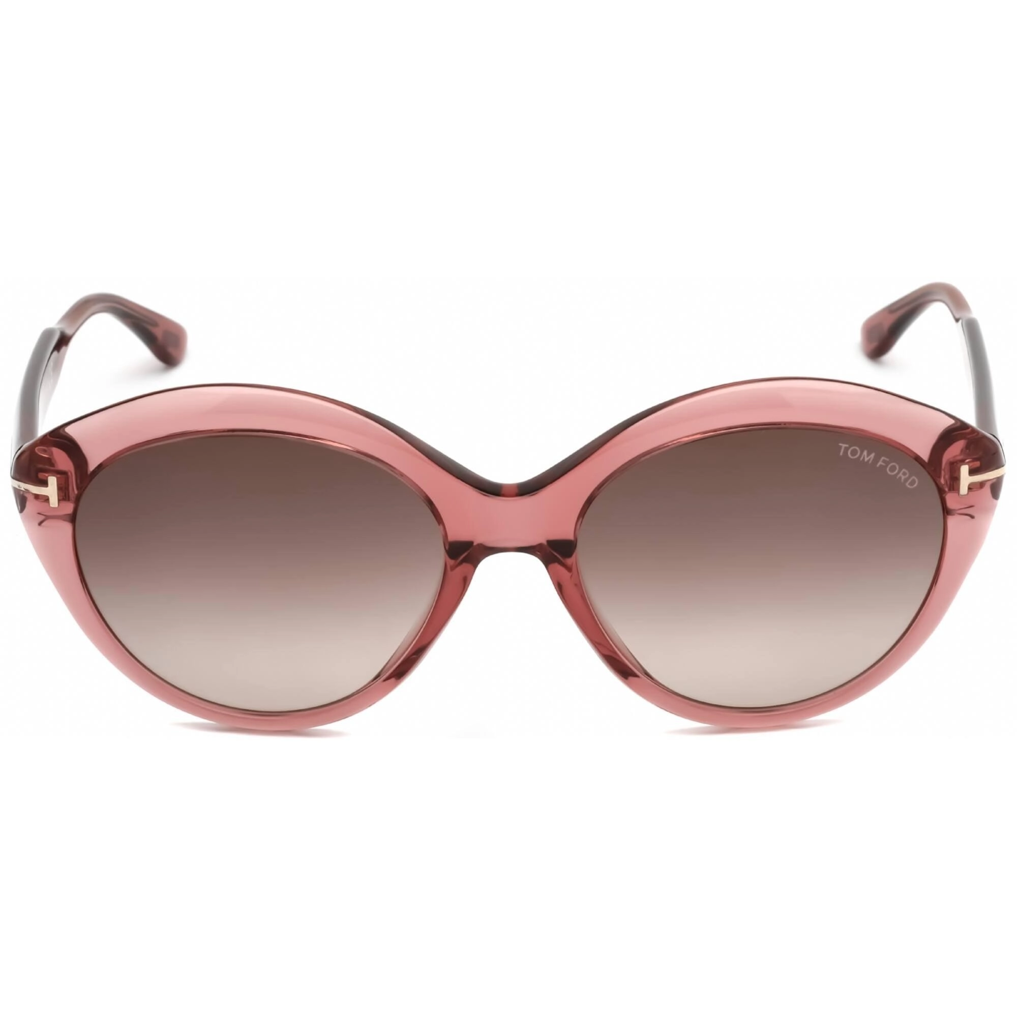 Tom Ford Women's Sunglasses - Shiny Pink Oval Frame Gradient Brown Lens | FT0763 72F