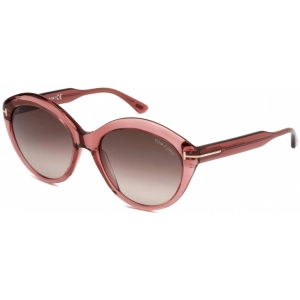 Tom Ford Women's Sunglasses - Shiny Pink Oval Frame Gradient Brown Lens | FT0763 72F