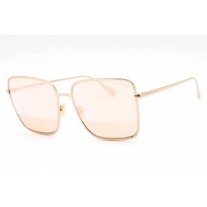 Tom Ford Women's Sunglasses - Shiny Rose Gold Metal Frame Yellow Lens | FT0739 28Z