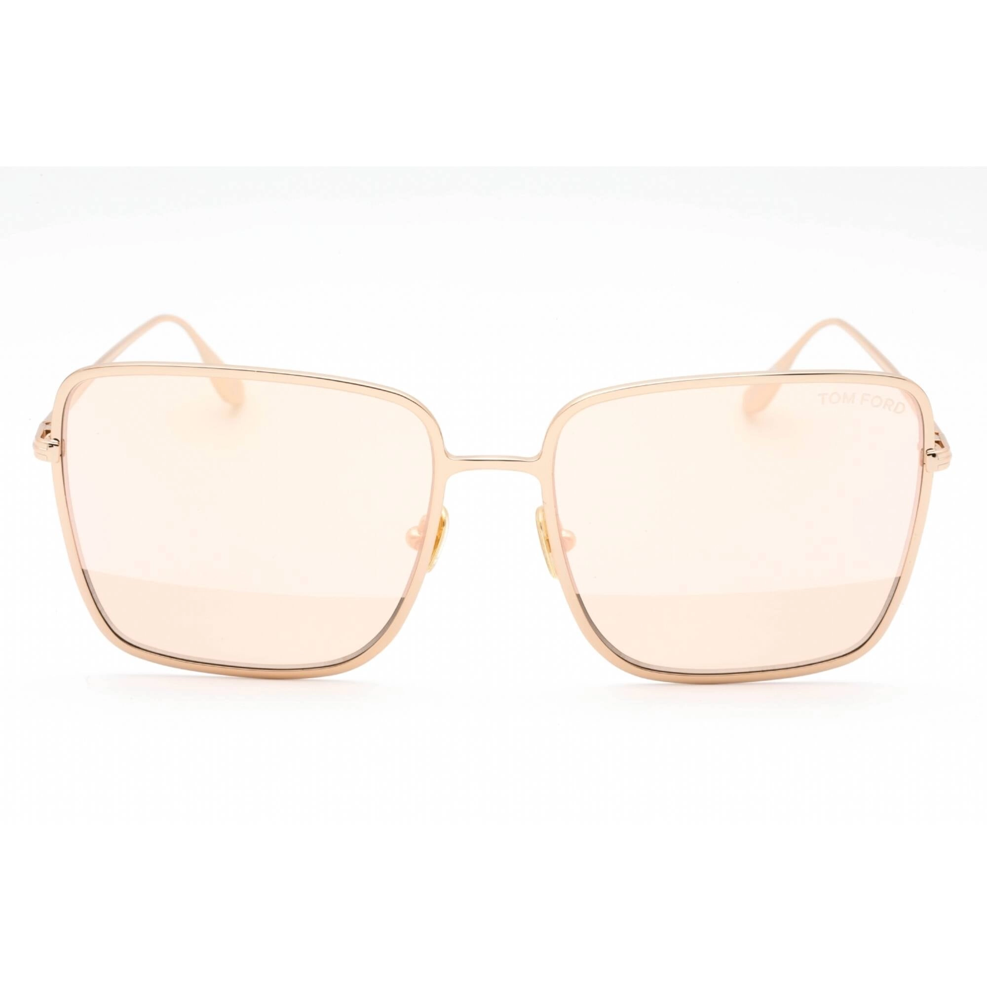 Tom Ford Women's Sunglasses - Shiny Rose Gold Metal Frame Yellow Lens | FT0739 28Z