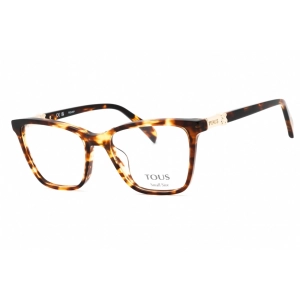 Tous Women's Eyeglasses - Shiny Brown Havana/Yellow Cat Eye Shape Frame | VTOB29L 0743