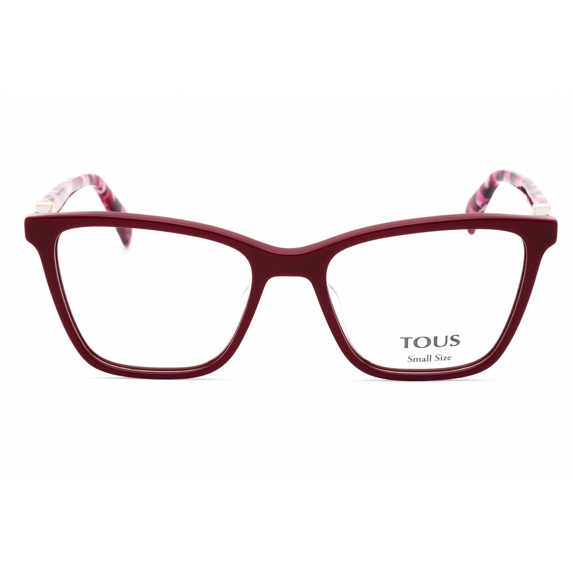 Tous Women's Eyeglasses - Shiny Burgundy Acetate Cat Eye Full Rim Frame | VTOB29L 08LA