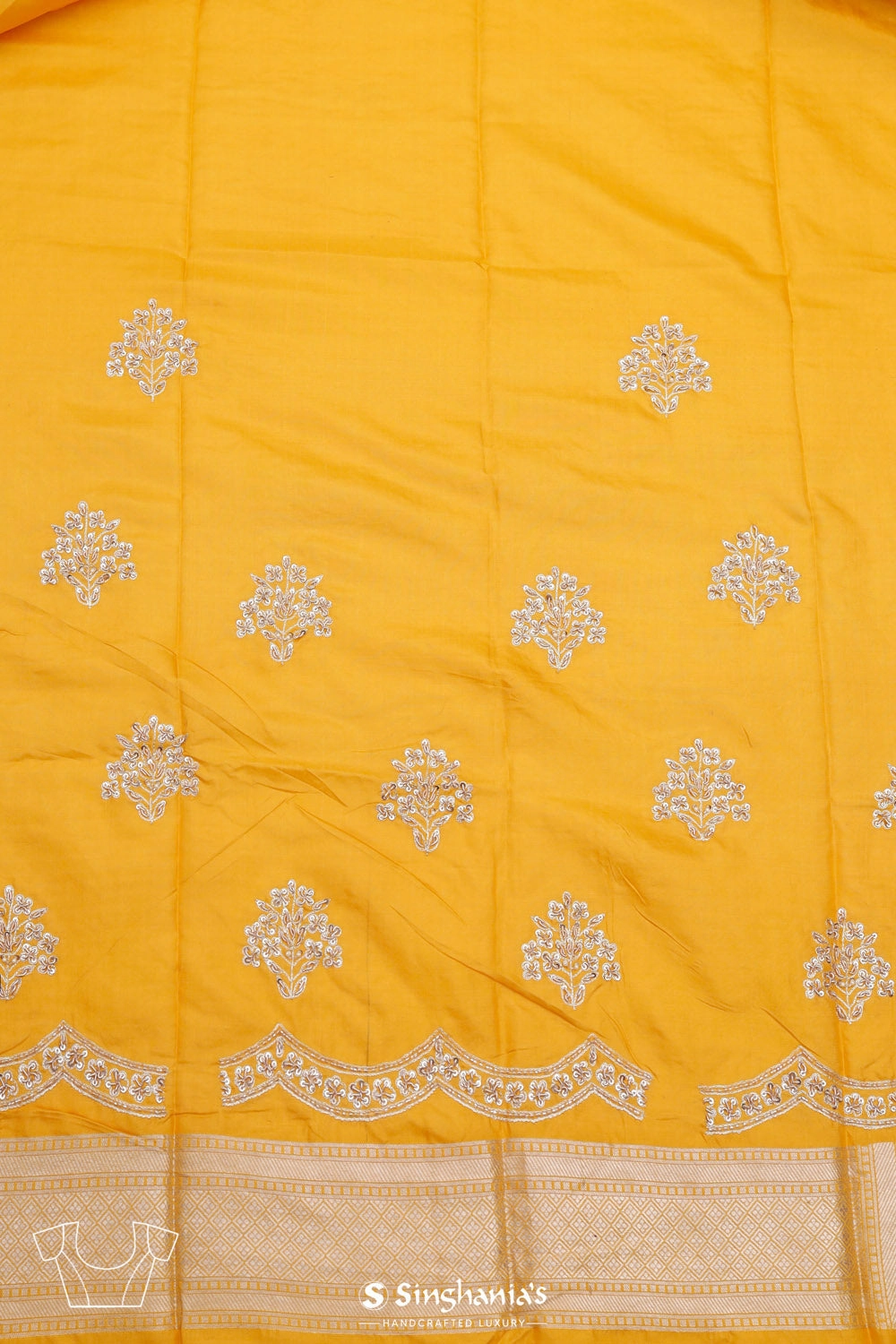 Turmeric Yellow Silk Handcrafted Saree