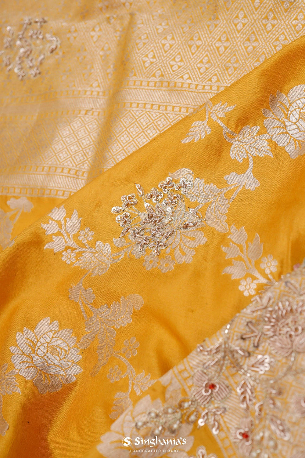 Turmeric Yellow Silk Handcrafted Saree