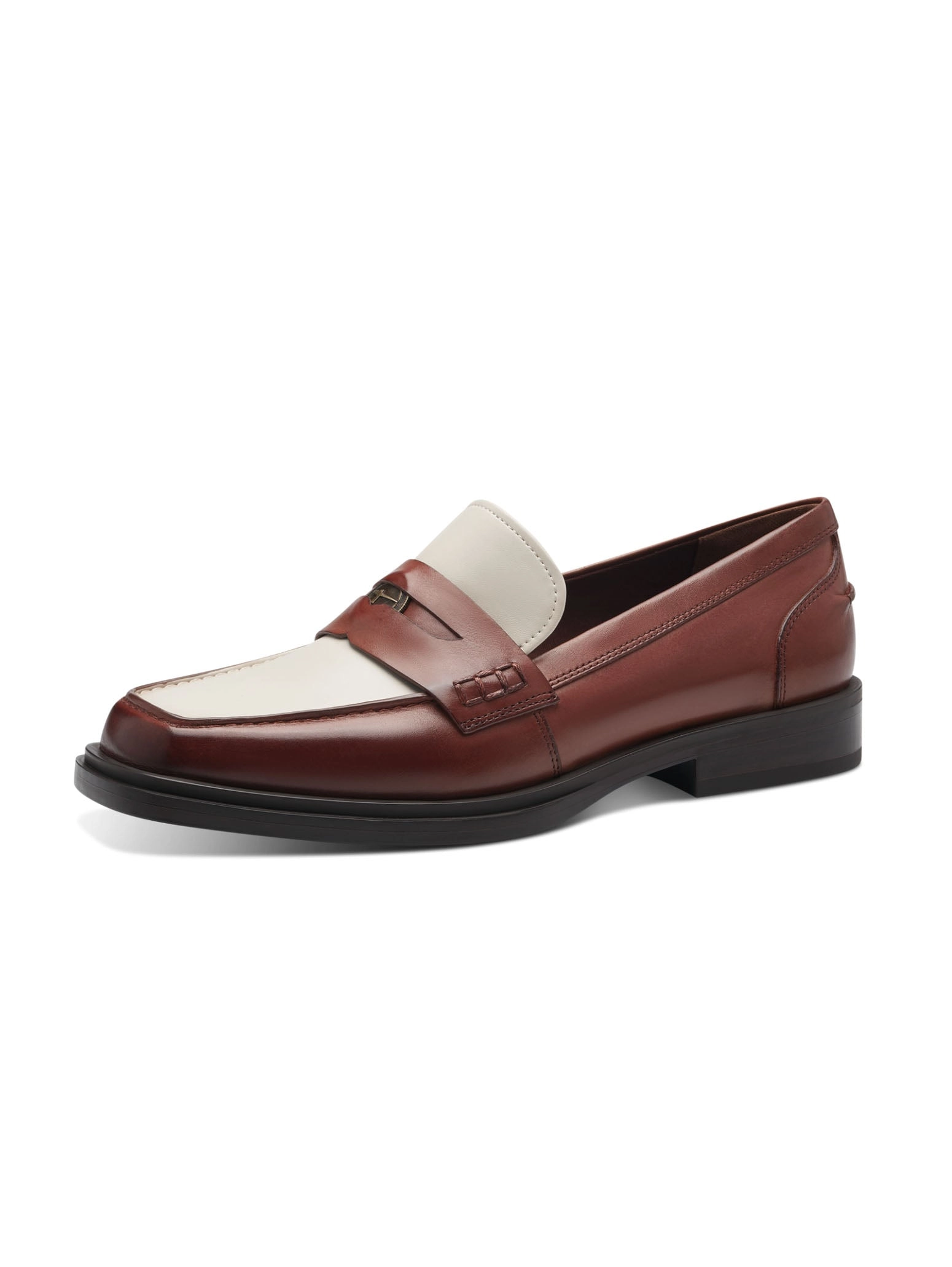 Two Tone Cognac Loafers