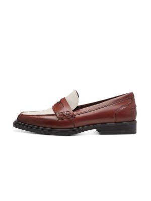 Two Tone Cognac Loafers