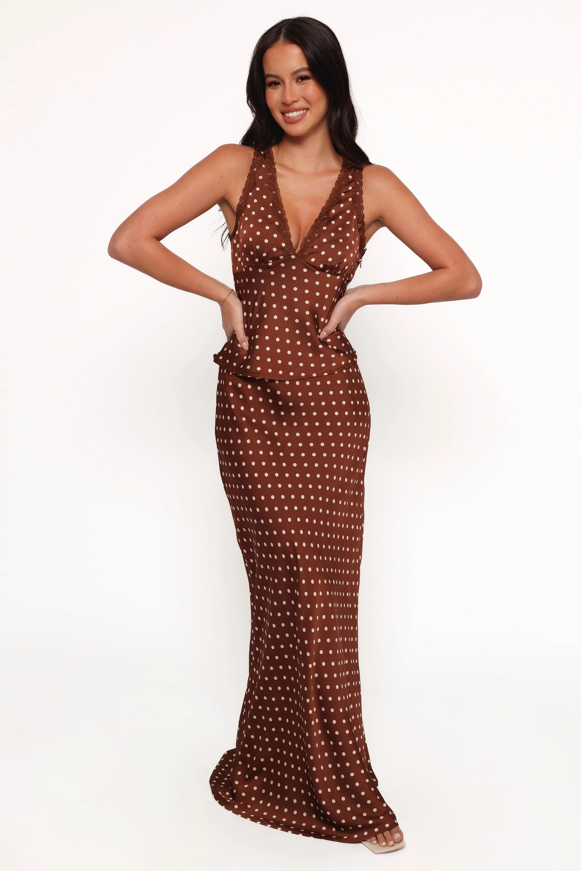 Velman Skirt - Brown Polka Dot