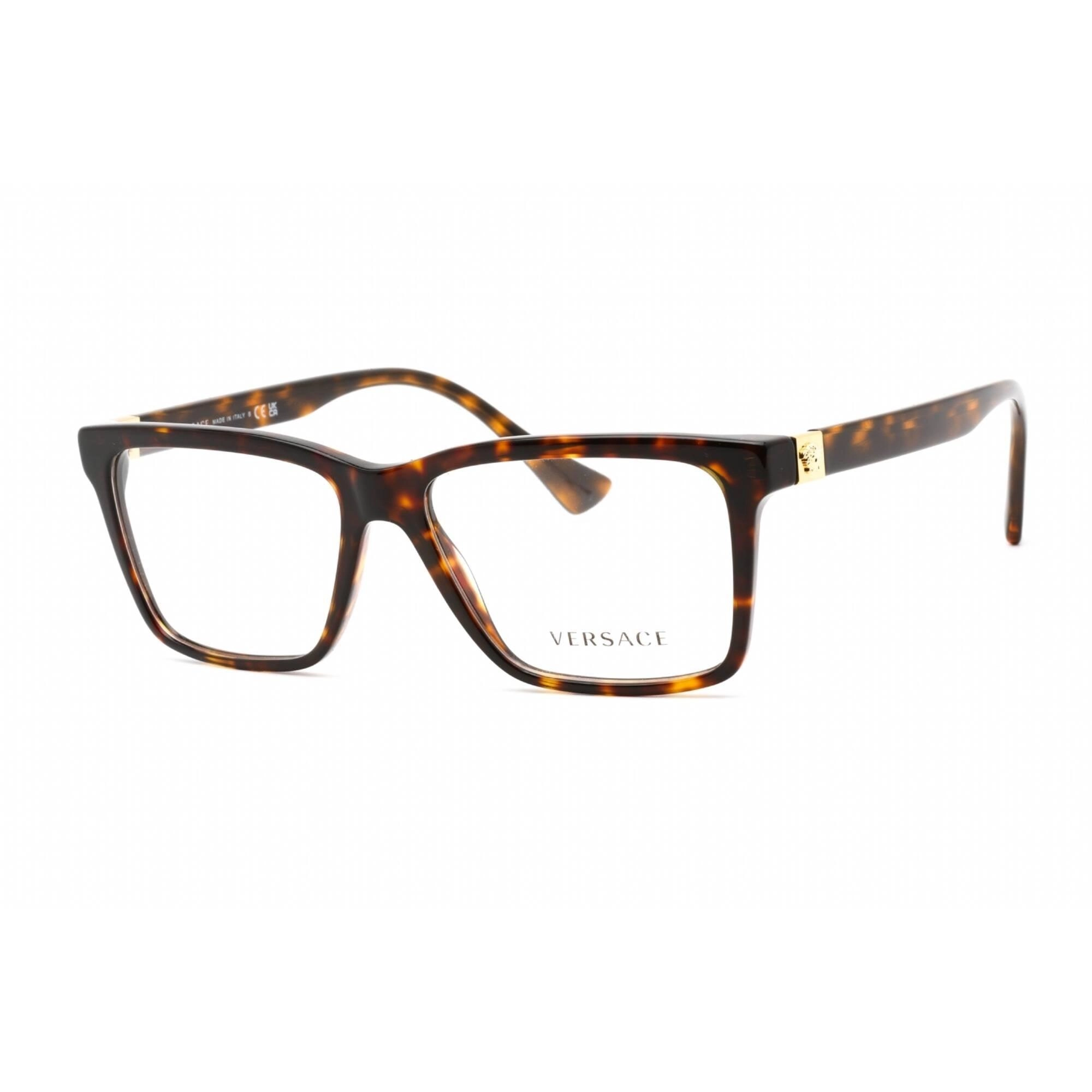 Versace Unisex Eyeglasses - Rectangular Shape Dark Havana Plastic Frame | 0VE3328 108