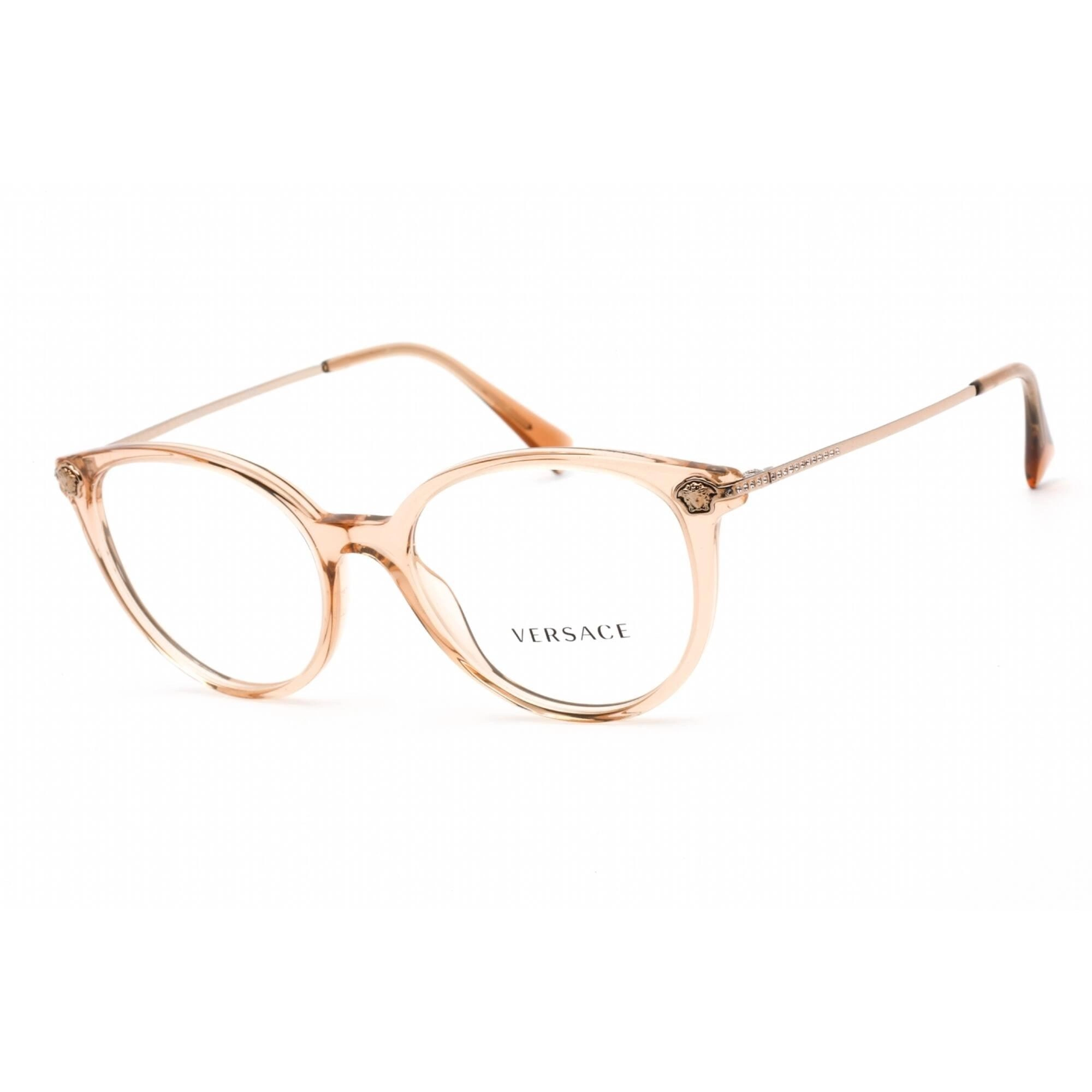 Versace Women's Eyeglasses - Clear Lens Brown Plastic Round Shape Frame | VE3251B 5215