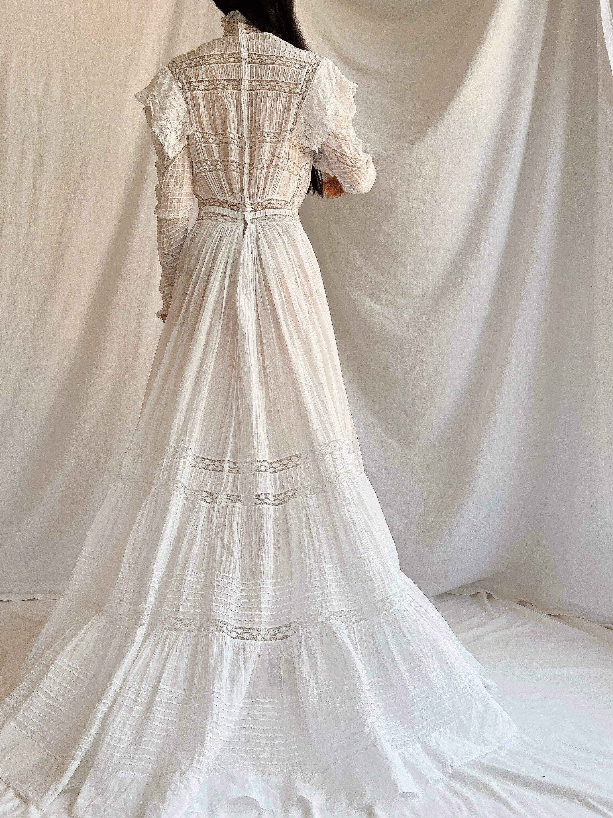 Victorian Silk/Cotton Lawn Dress - XS