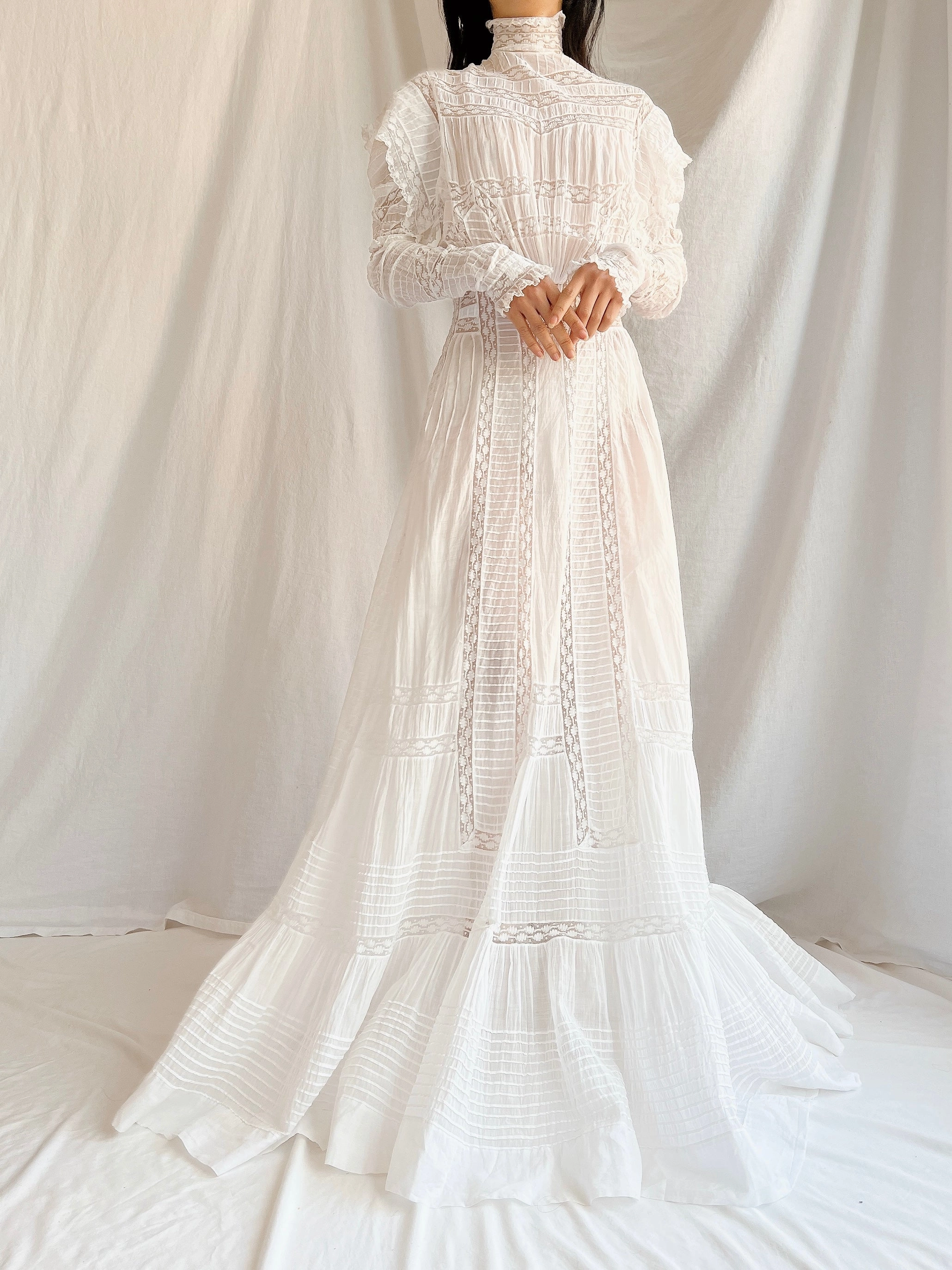 Victorian Silk/Cotton Lawn Dress - XS