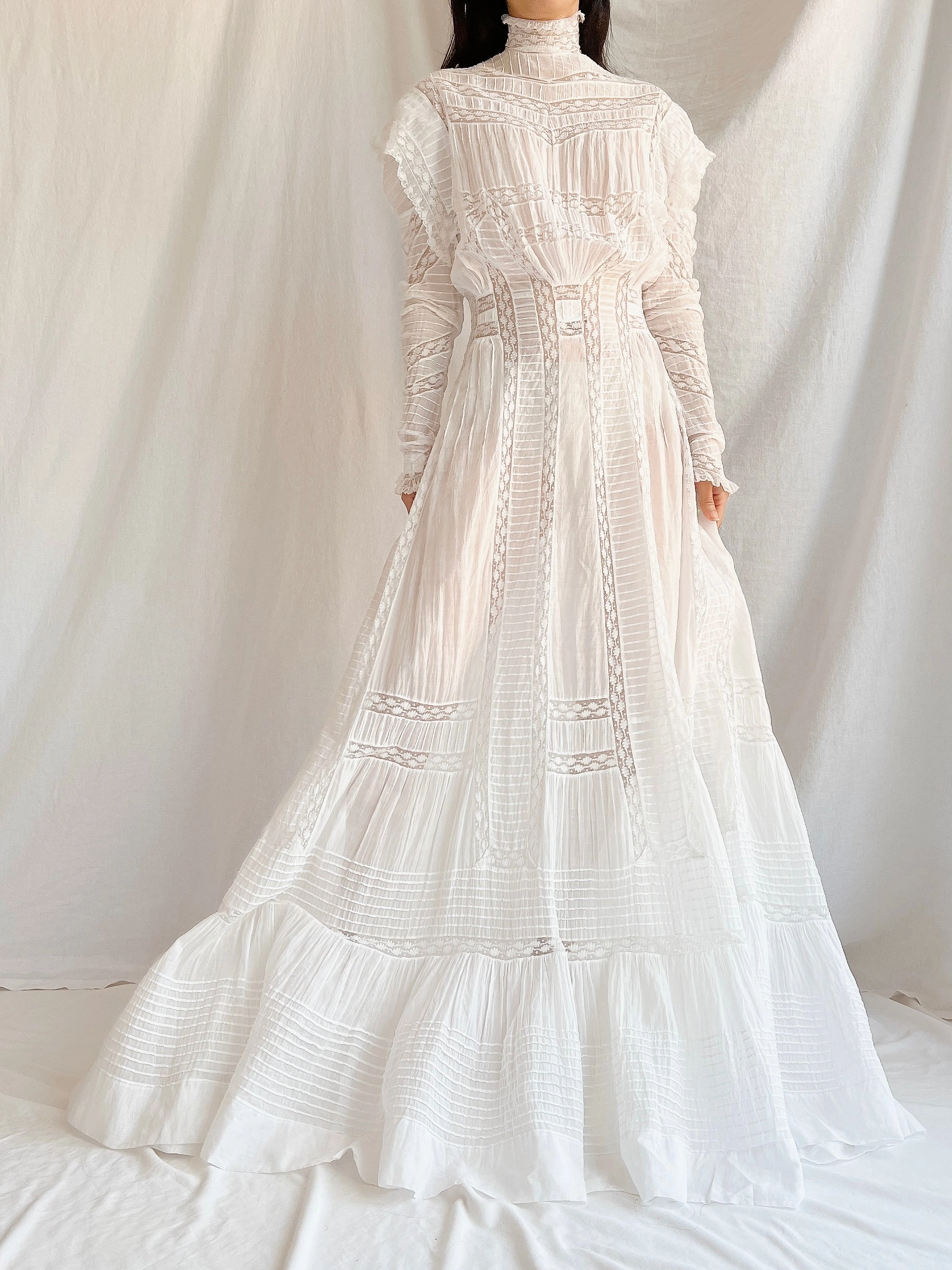 Victorian Silk/Cotton Lawn Dress - XS
