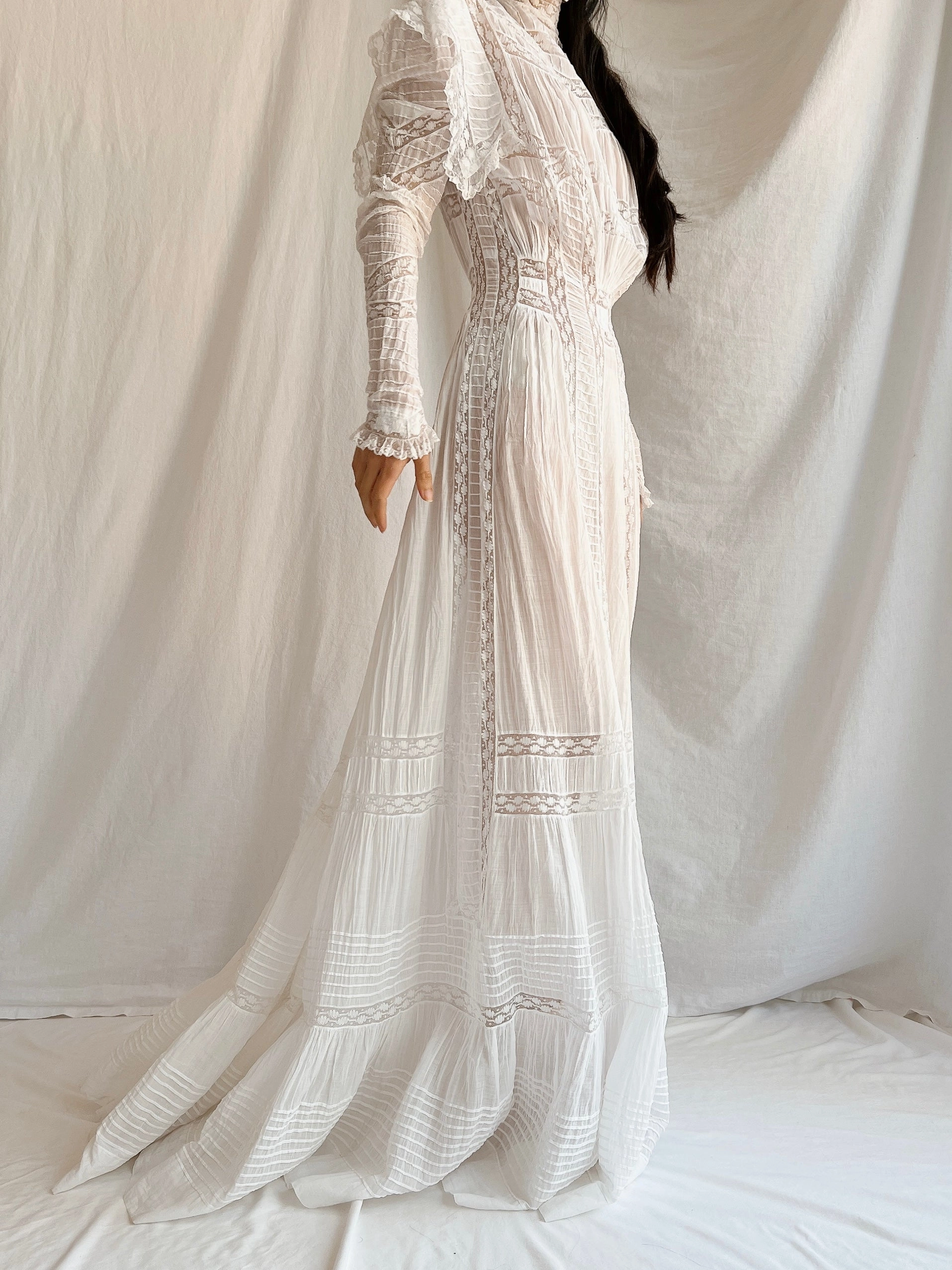 Victorian Silk/Cotton Lawn Dress - XS
