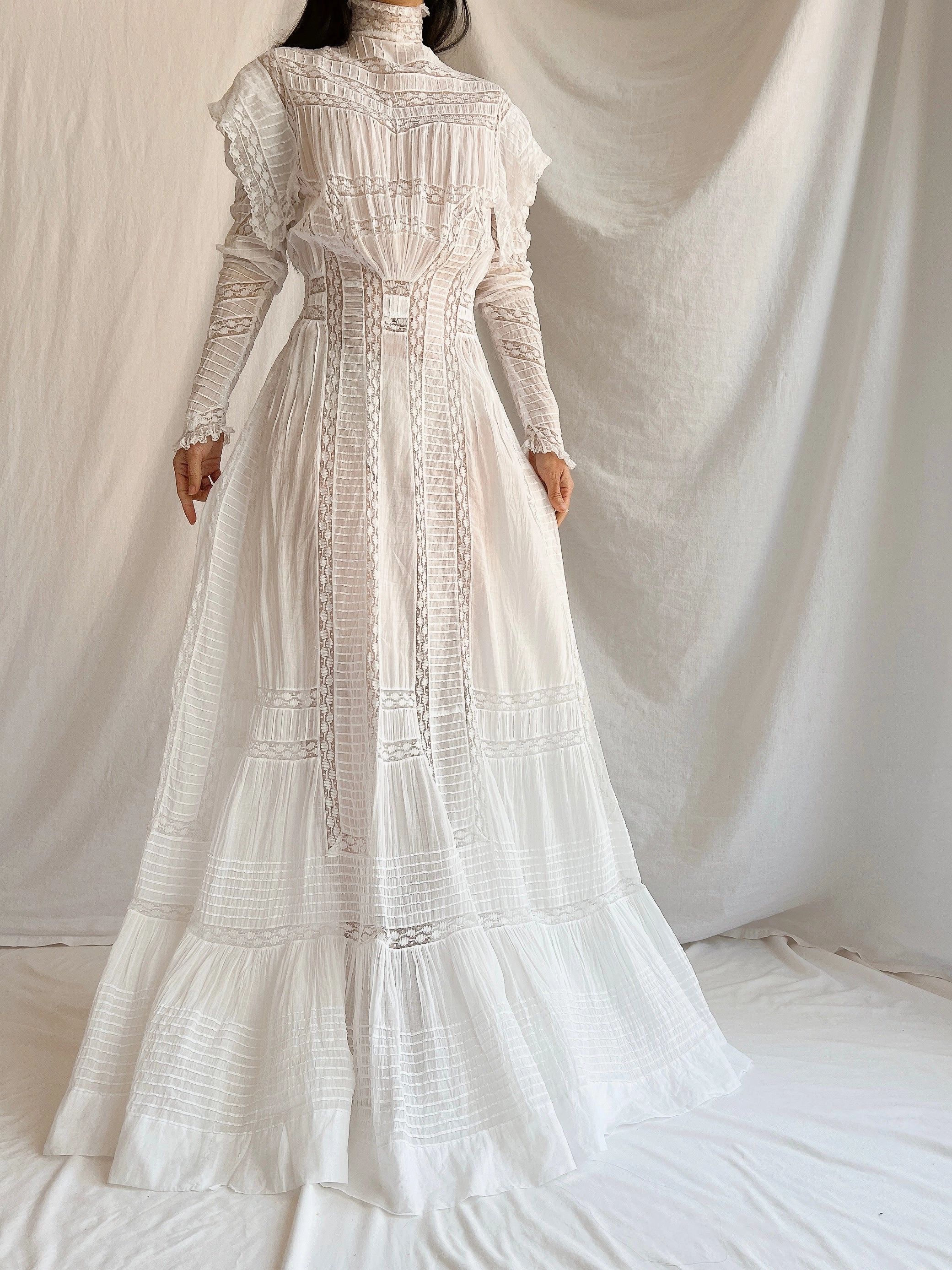 Victorian Silk/Cotton Lawn Dress - XS