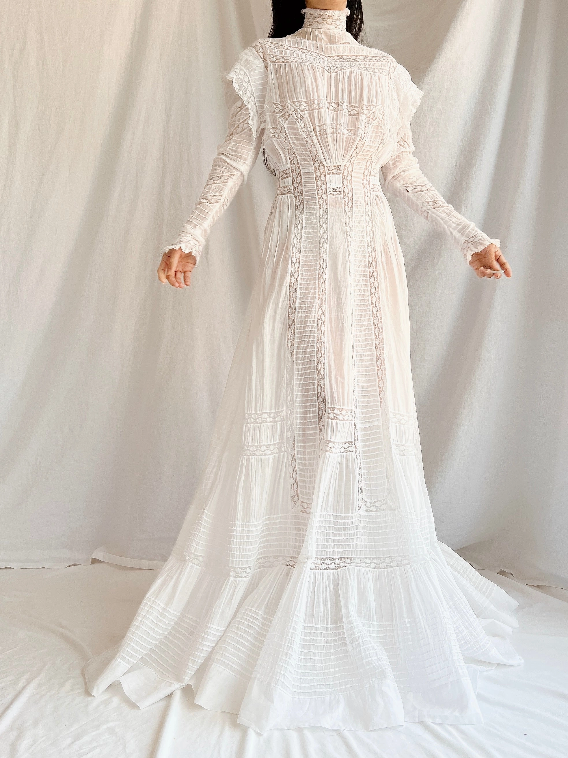 Victorian Silk/Cotton Lawn Dress - XS