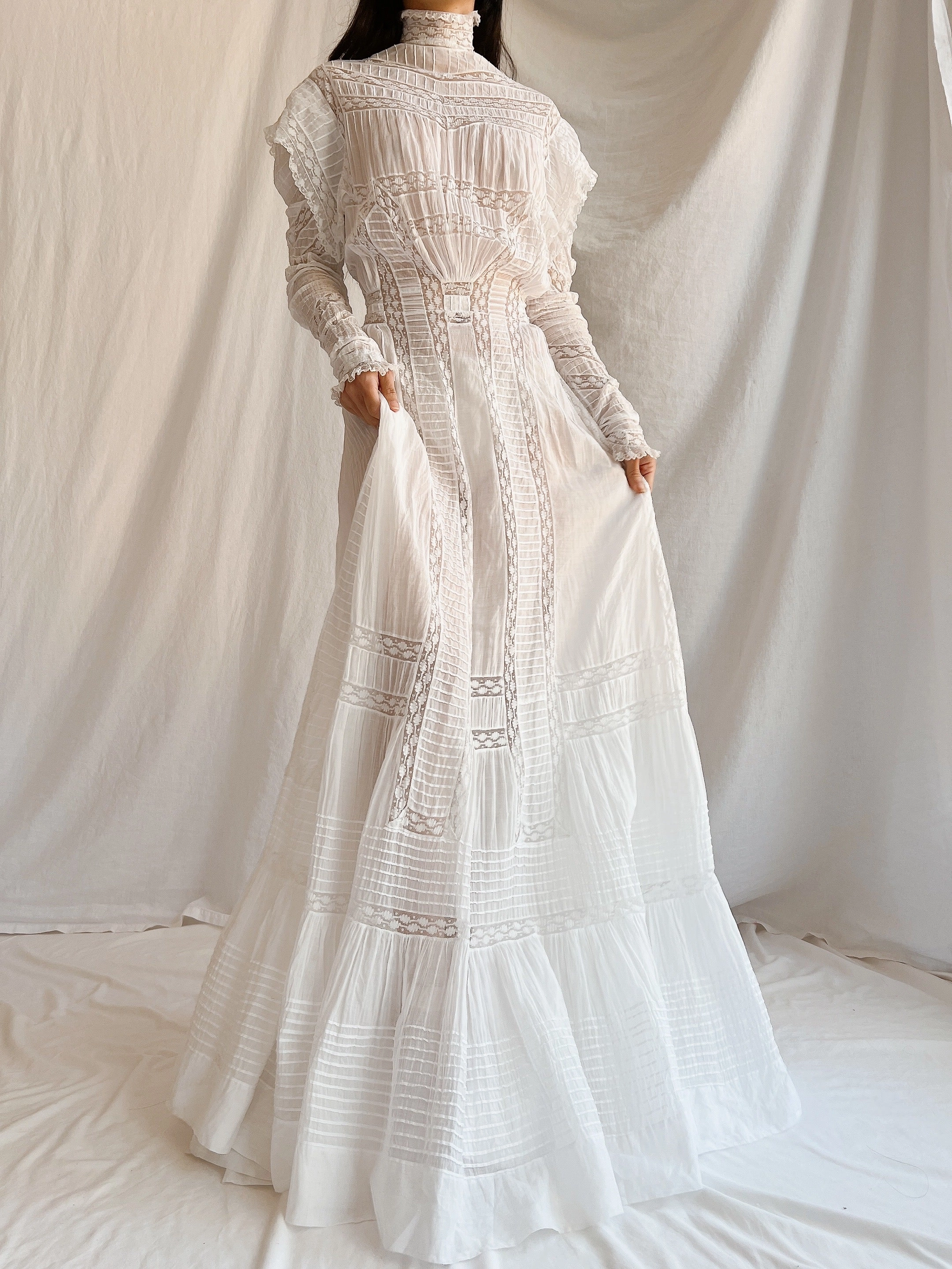 Victorian Silk/Cotton Lawn Dress - XS