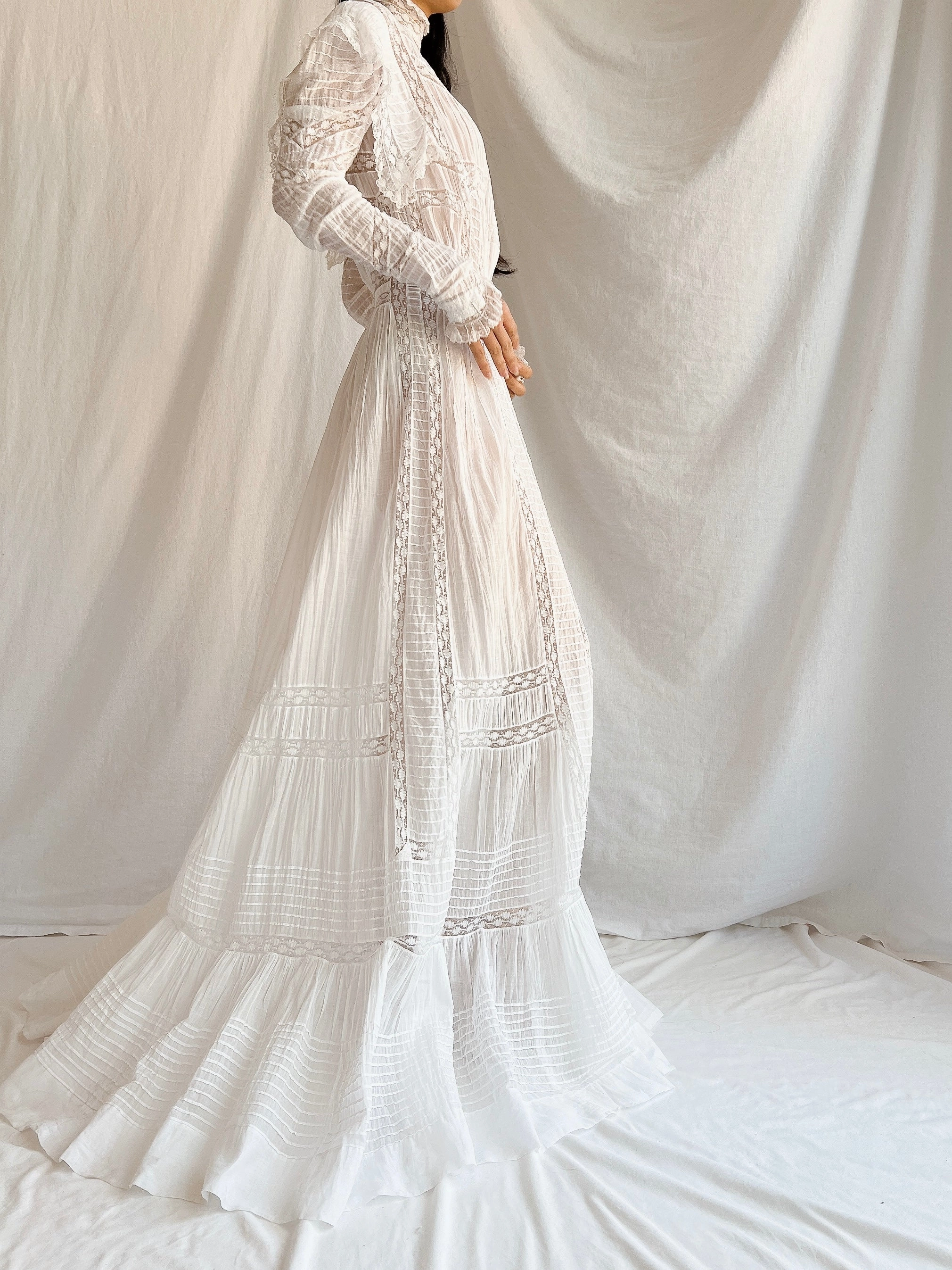 Victorian Silk/Cotton Lawn Dress - XS