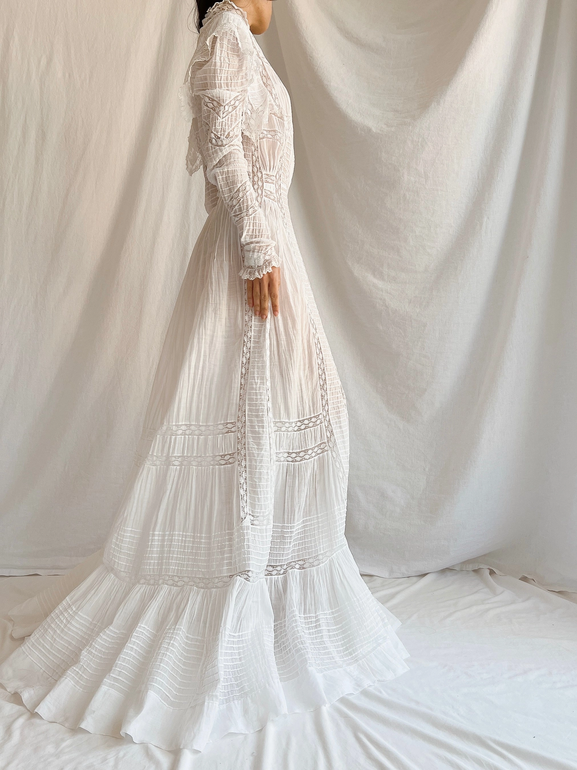 Victorian Silk/Cotton Lawn Dress - XS