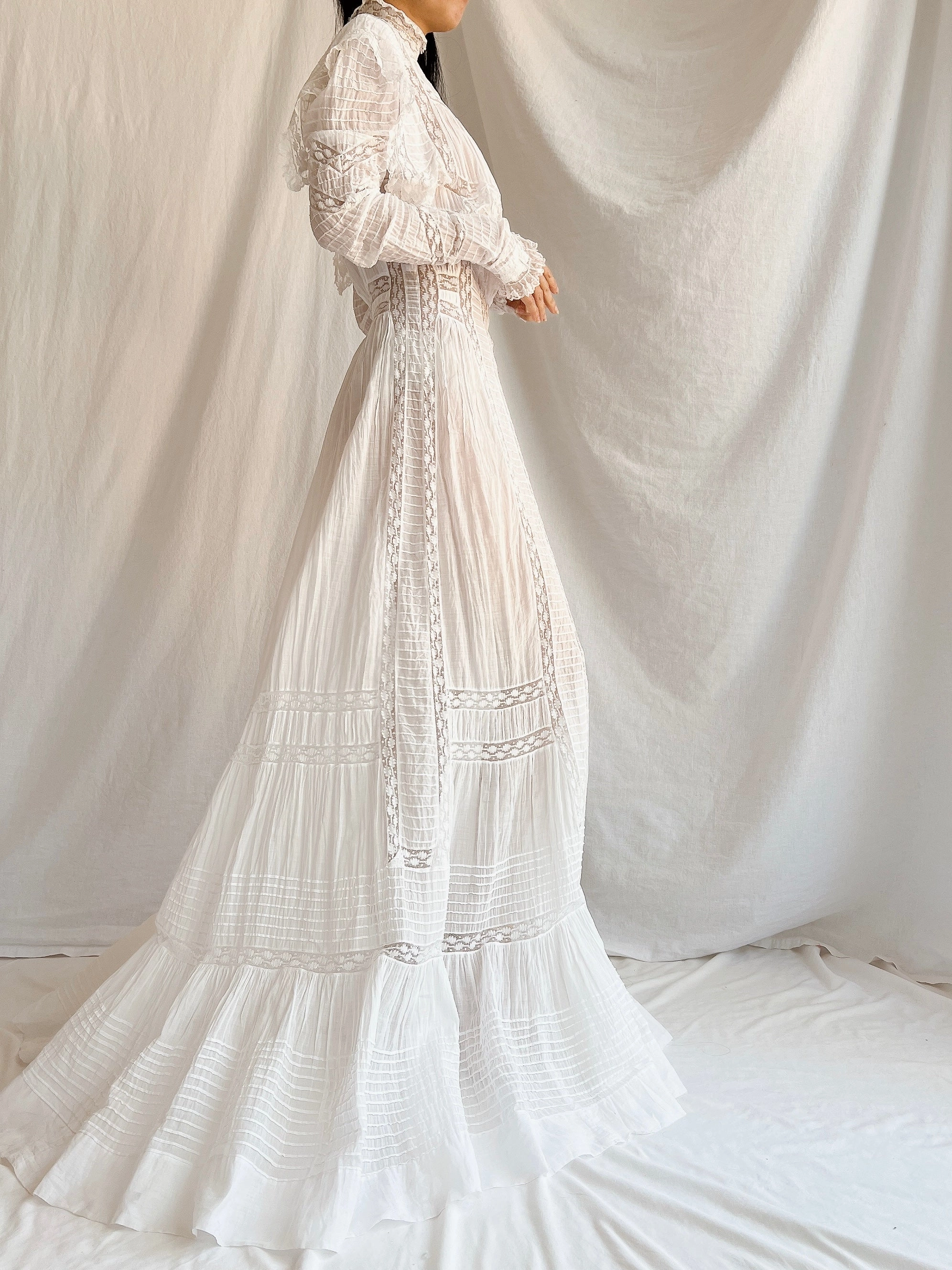 Victorian Silk/Cotton Lawn Dress - XS