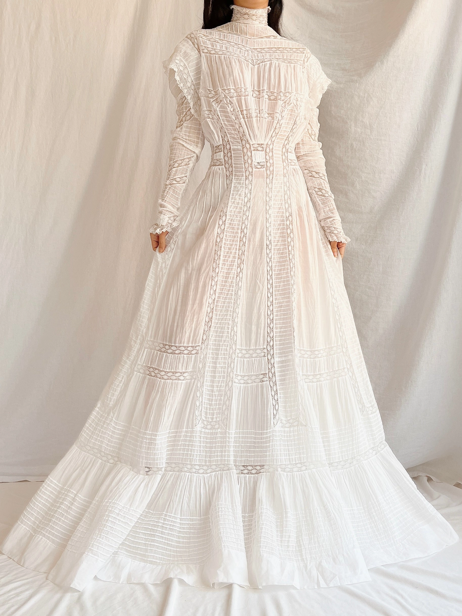 Victorian Silk/Cotton Lawn Dress - XS