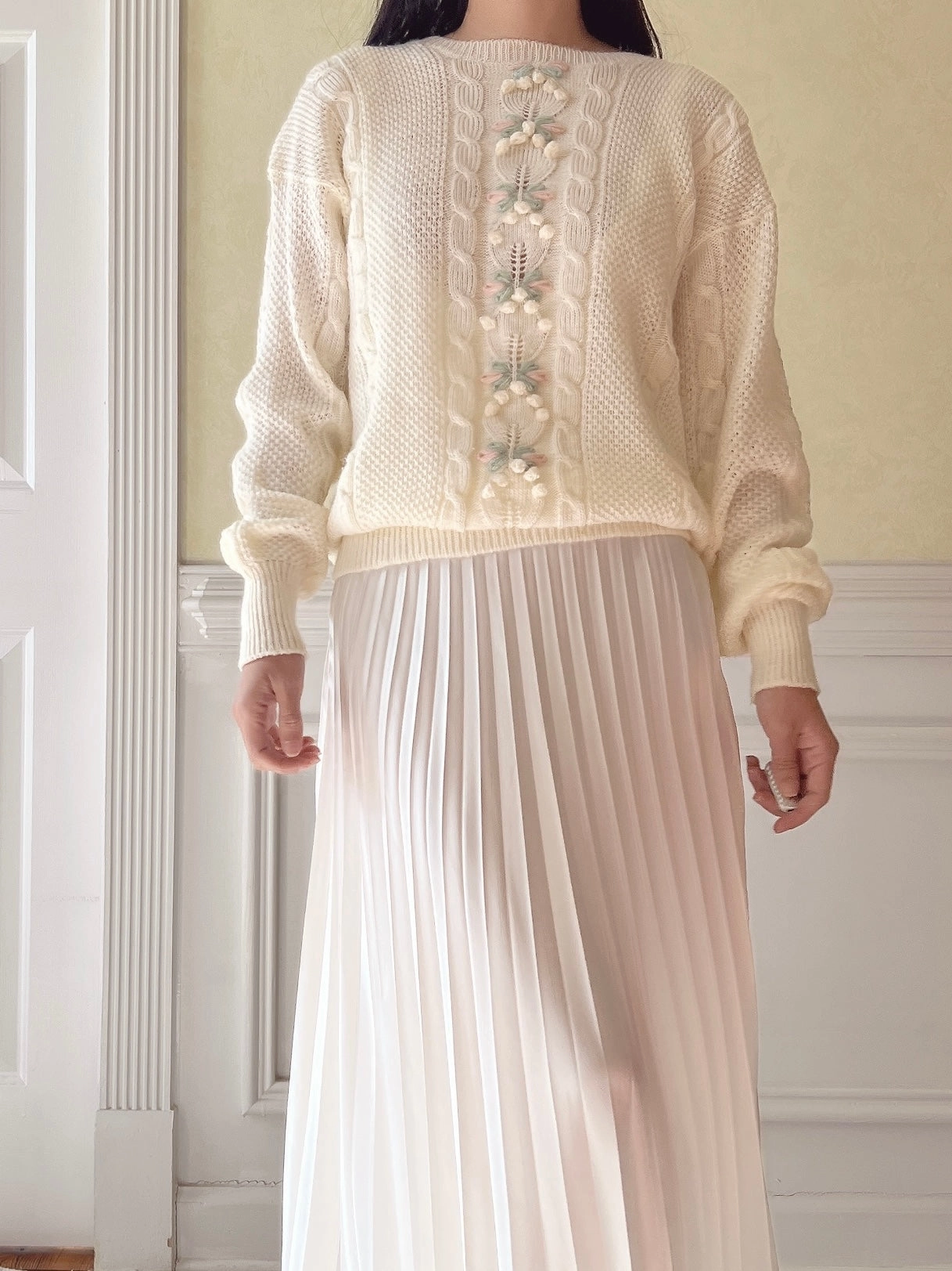 Vintage Acrylic Knit Pullover - S