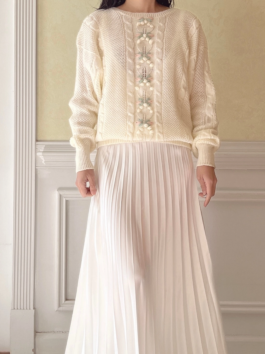 Vintage Acrylic Knit Pullover - S