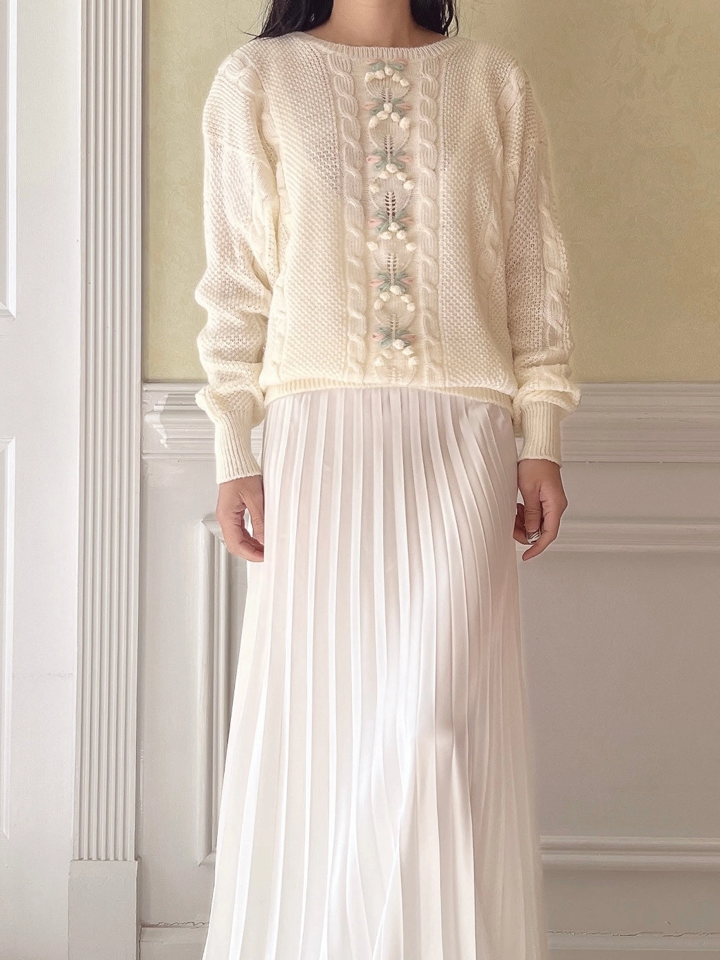 Vintage Acrylic Knit Pullover - S