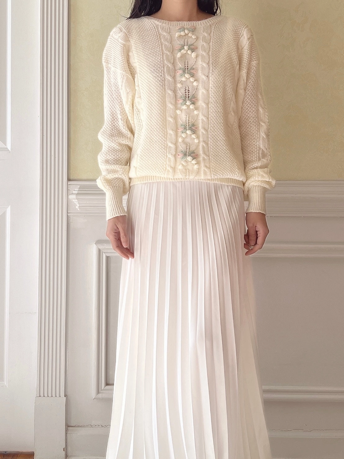 Vintage Acrylic Knit Pullover - S
