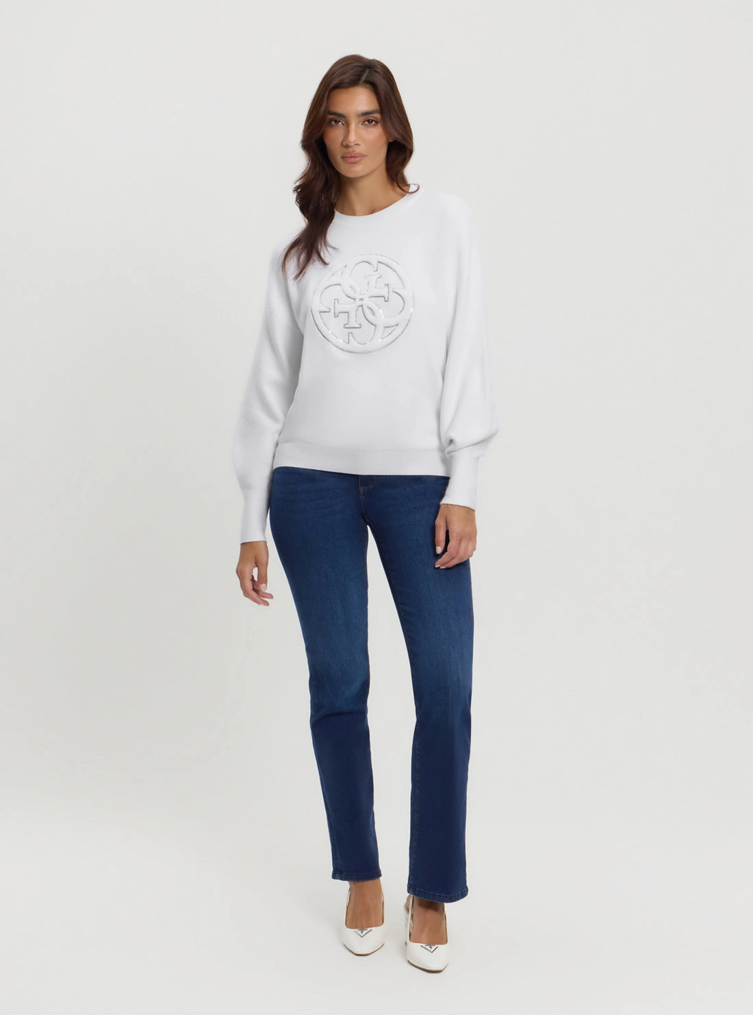 White Kate Logo Jumper
